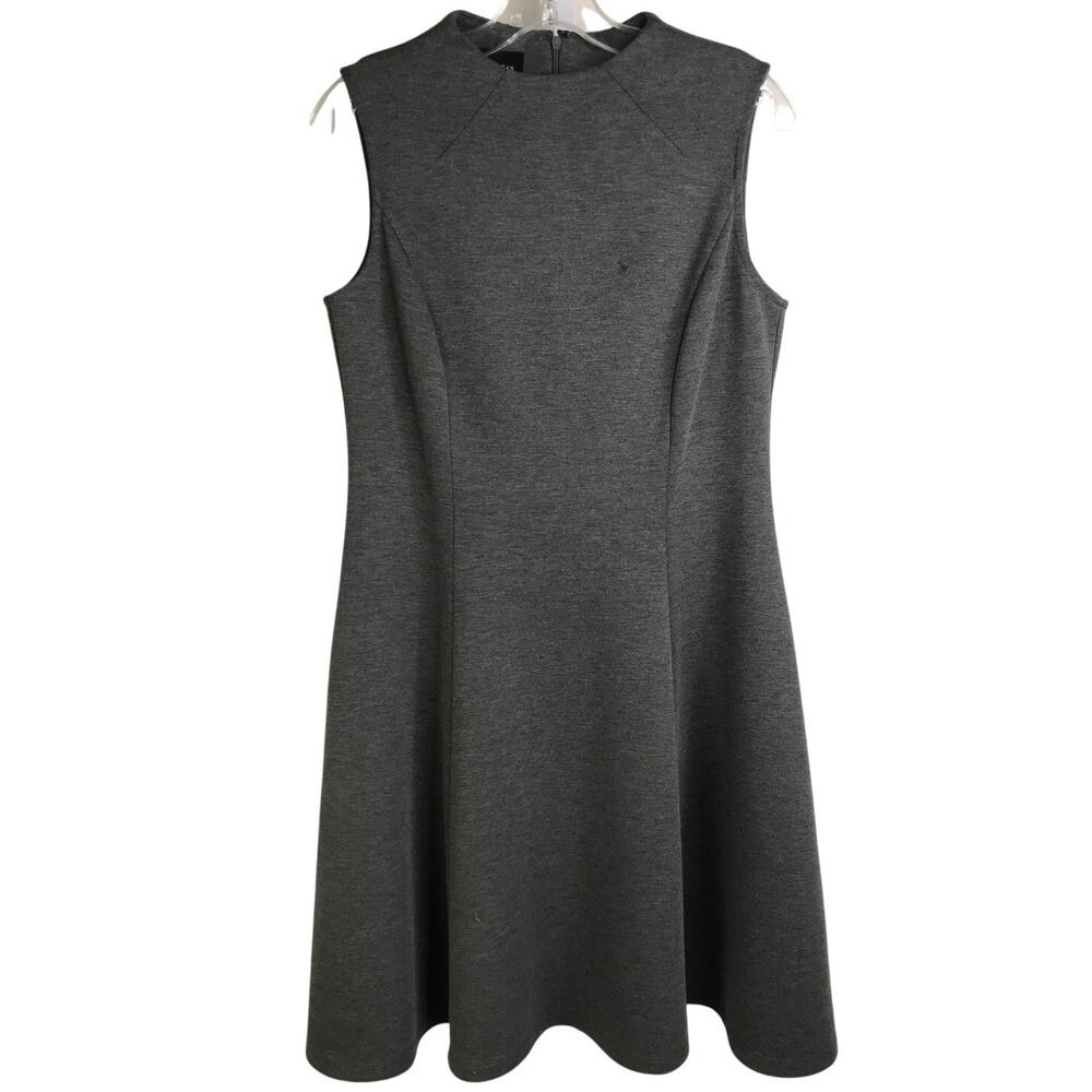 Donna Morgan Dress Womens Size 6‎ Charcoal Gray Sleeveless Back Zip Classic